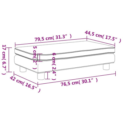 Kindersofa mit Hocker Creme 100x50x30 cm Samt