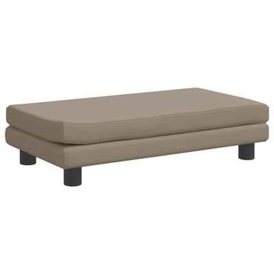 Kindersofa mit Hocker Cappuccino-Braun 100x50x30 cm Kunstleder