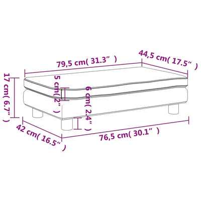 Kindersofa mit Hocker Cappuccino-Braun 100x50x30 cm Kunstleder