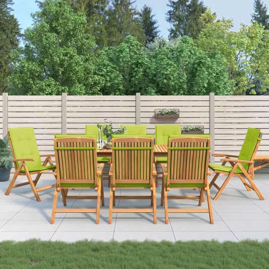 Gartenstühle mit Auflagen 8 Stk. Massivholz Teak