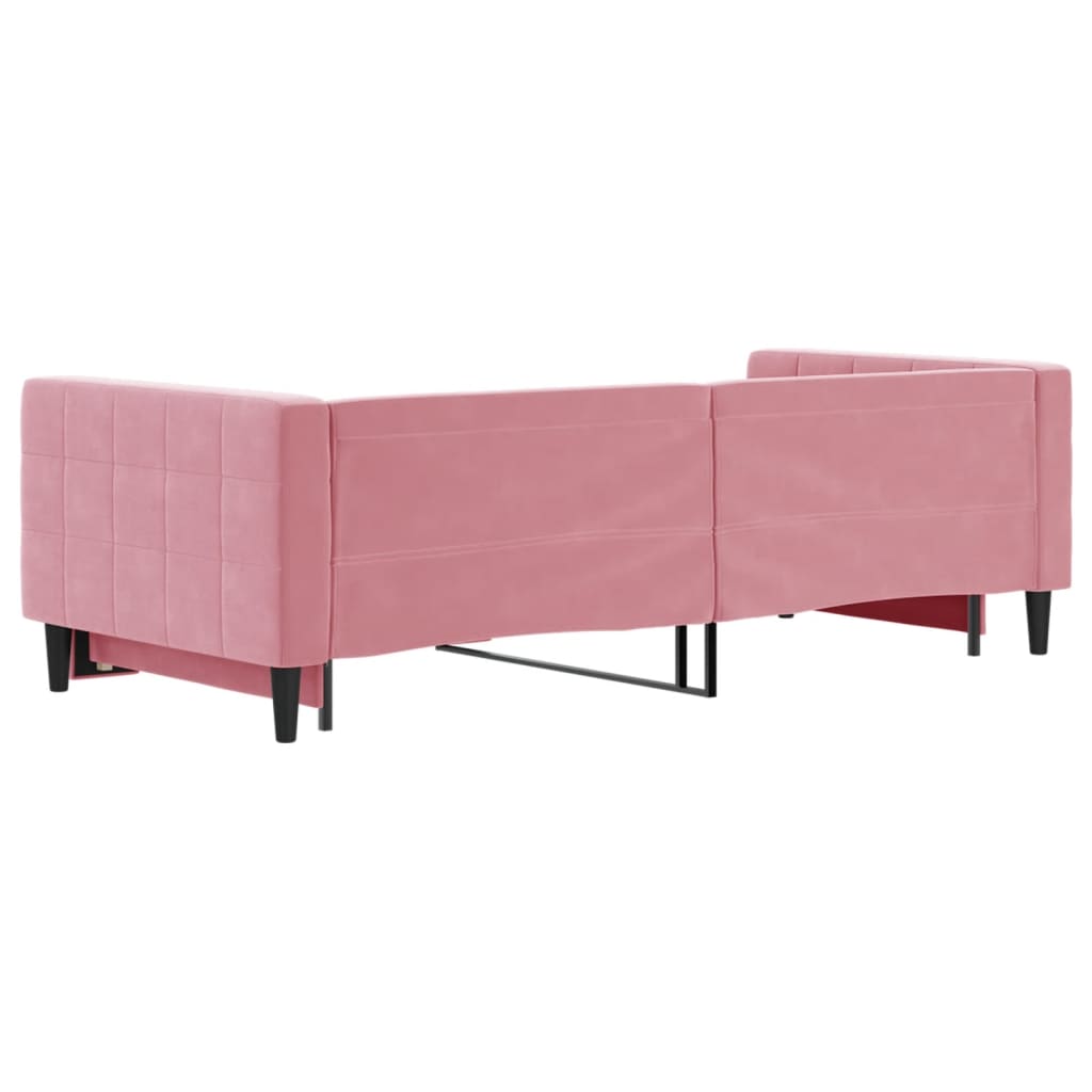 Tagesbett Ausziehbar Rosa 90x200 cm Samt