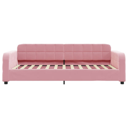 Tagesbett Ausziehbar Rosa 100x200 cm Samt