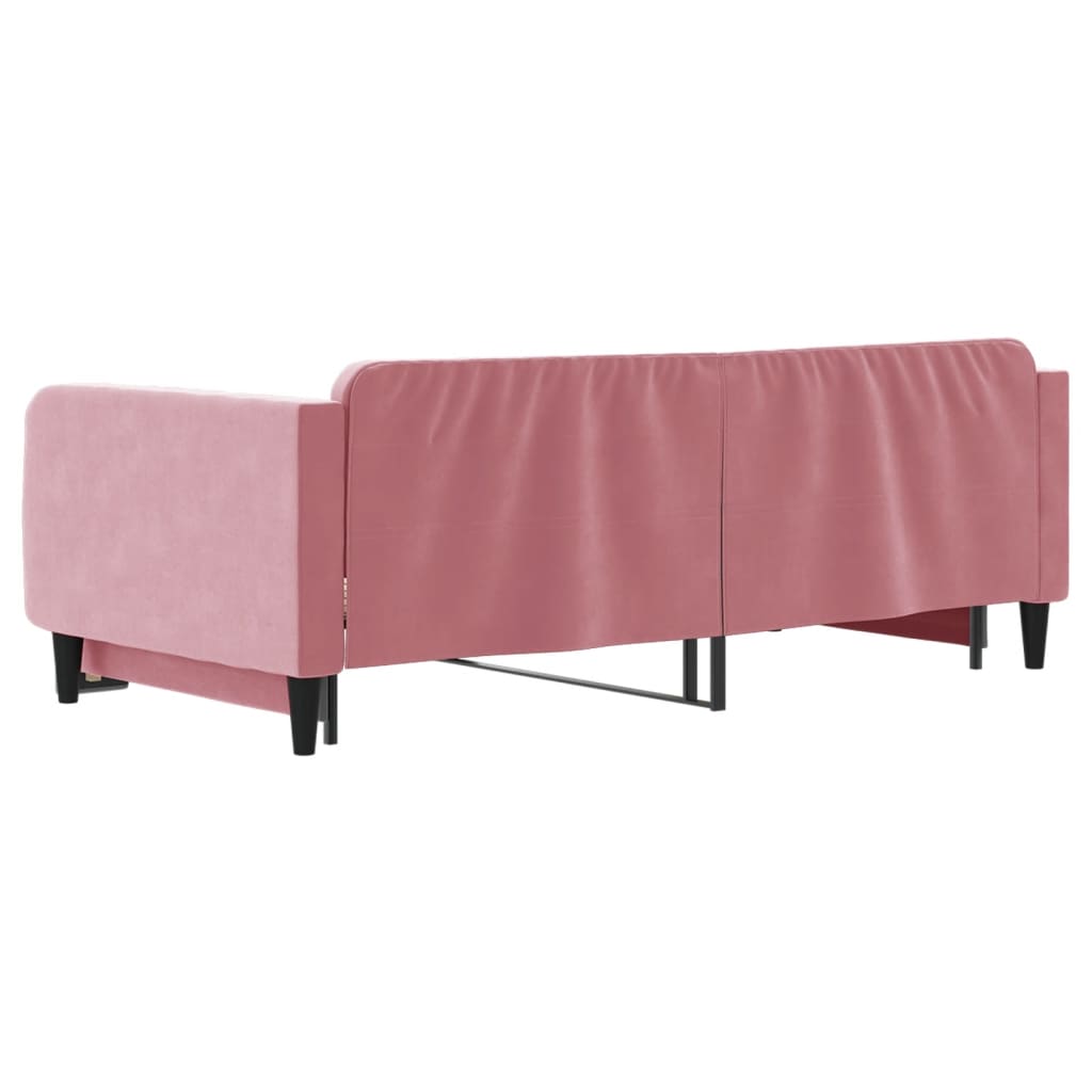 Tagesbett Ausziehbar Rosa 100x200 cm Samt