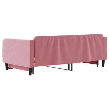 Tagesbett Ausziehbar Rosa 100x200 cm Samt