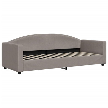 Tagesbett Ausziehbar mit Matratzen Taupe 80x200 cm Stoff