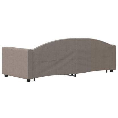 Tagesbett Ausziehbar mit Schubladen Taupe 80x200 cm Stoff