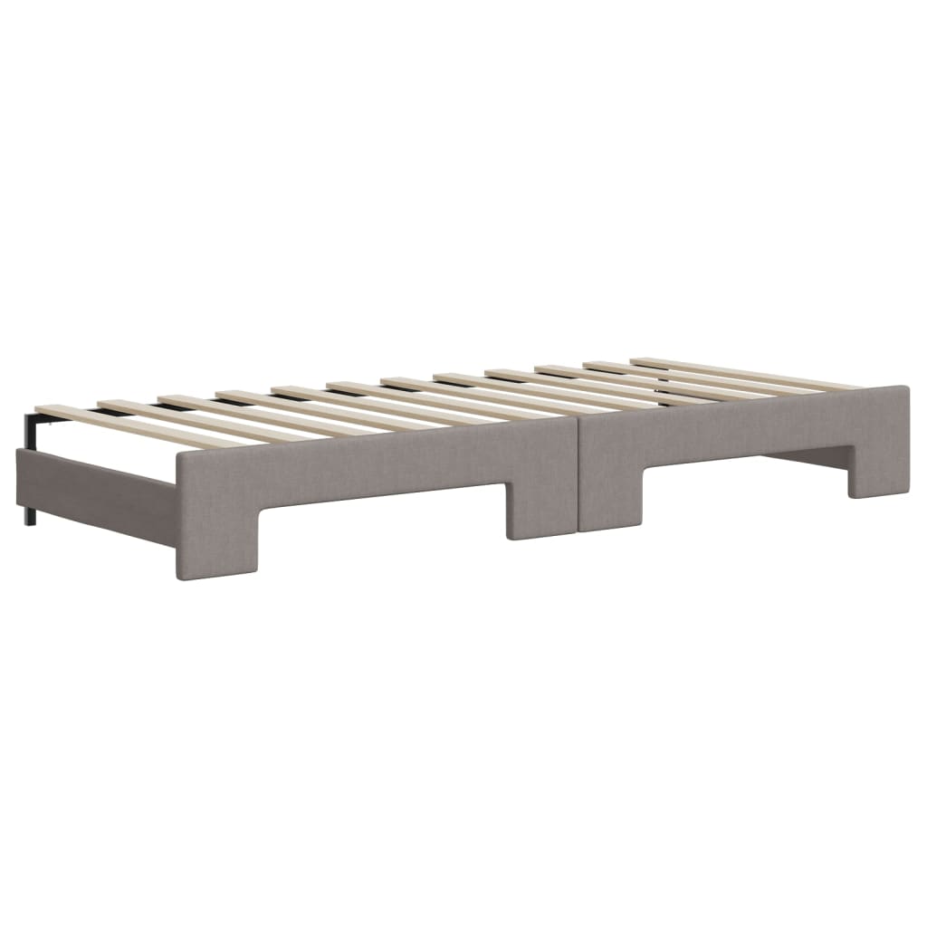 Tagesbett Ausziehbar mit Schubladen Taupe 80x200 cm Stoff