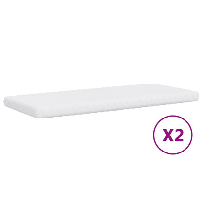 Tagesbett Ausziehbar mit Matratzen Creme 90x200 cm Stoff