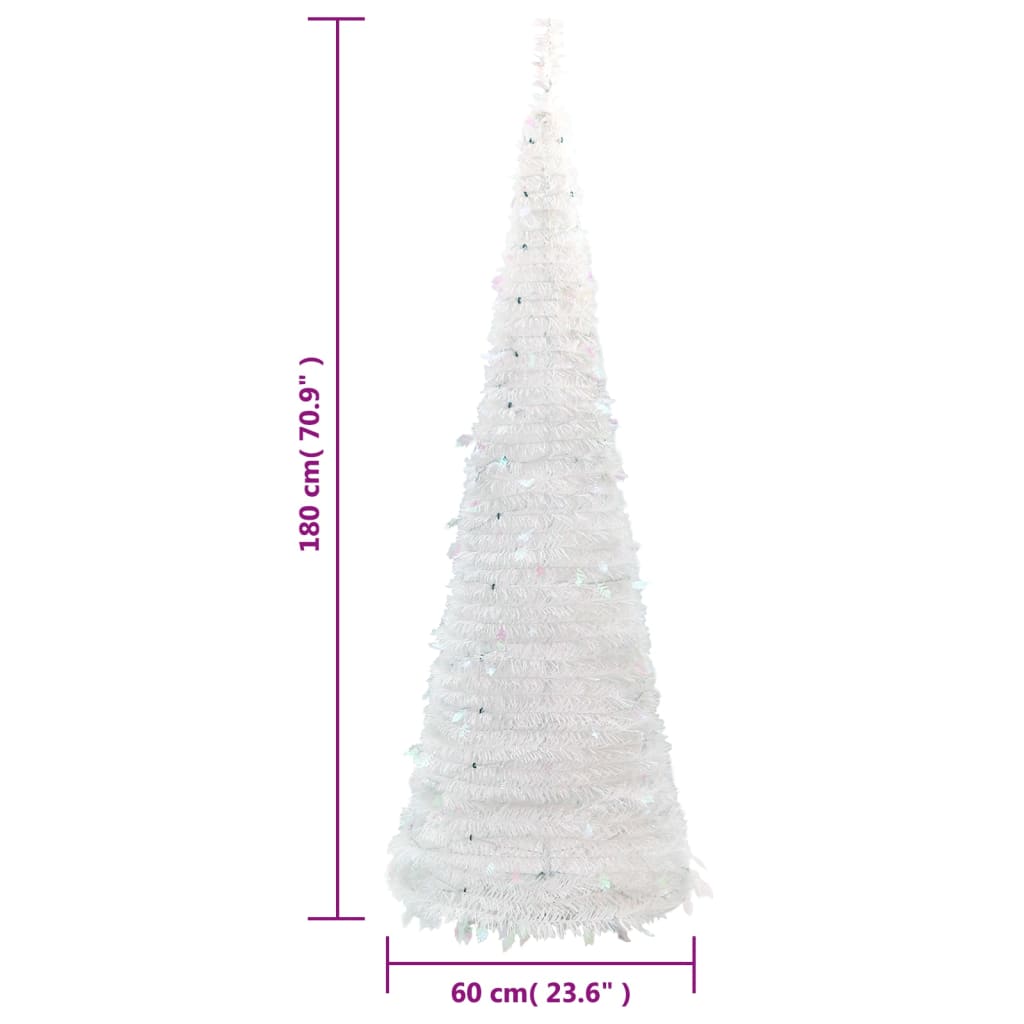 Pop-Up-Weihnachtsbaum Künstlich 150 LEDs Weiß 180 cm