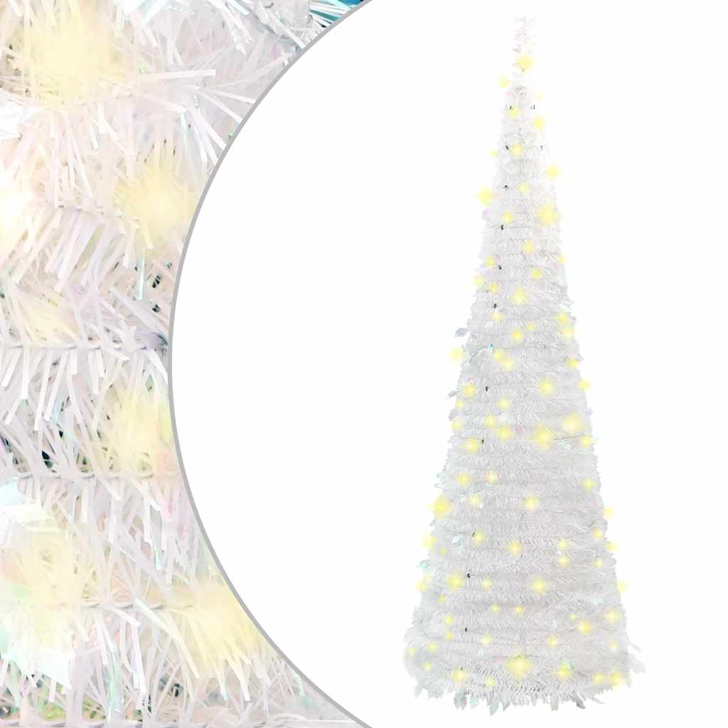 Pop-Up-Weihnachtsbaum Künstlich 200 LEDs Weiß 210 cm