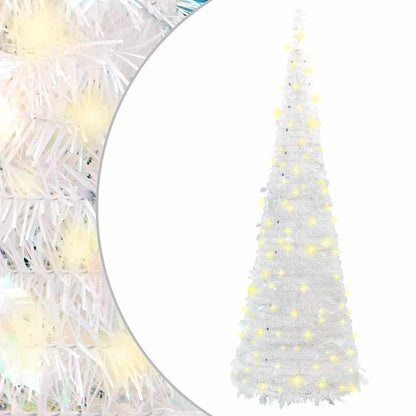 Pop-Up-Weihnachtsbaum Künstlich 200 LEDs Weiß 210 cm