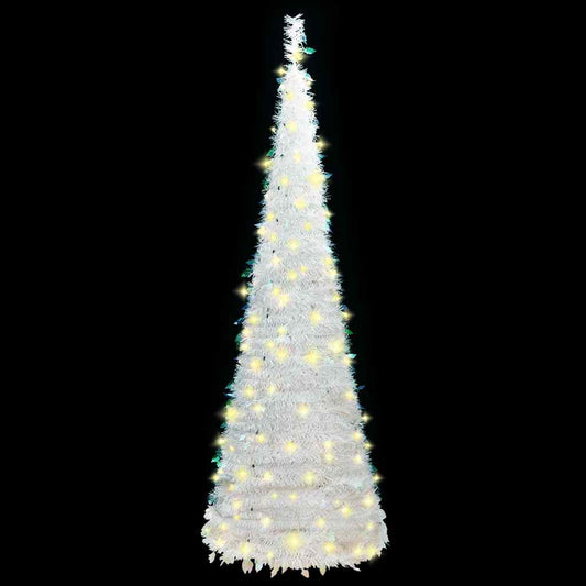 Pop-Up-Weihnachtsbaum Künstlich 200 LEDs Weiß 210 cm