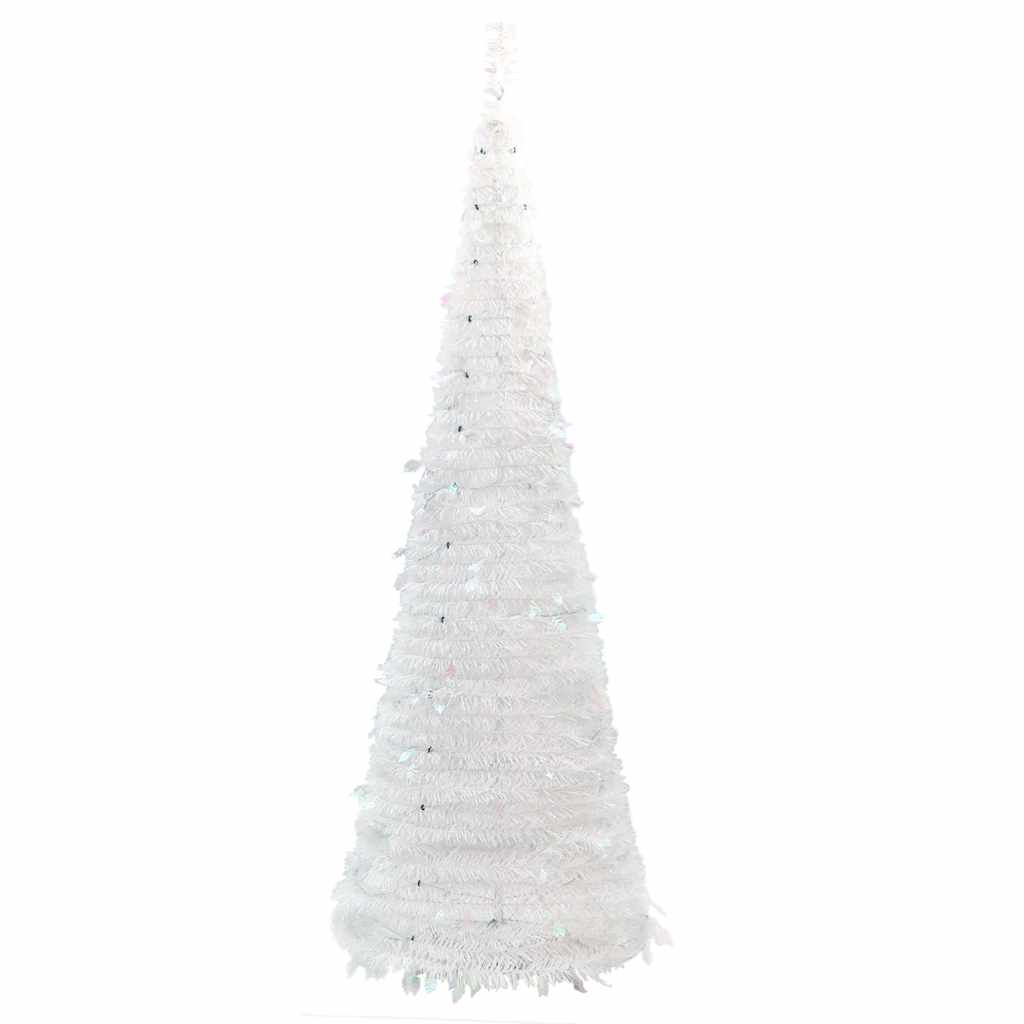 Pop-Up-Weihnachtsbaum Künstlich 200 LEDs Weiß 210 cm