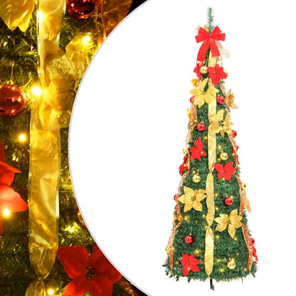 Albero di Natale artificiale pop-up con 50 LED verdi, 120 cm