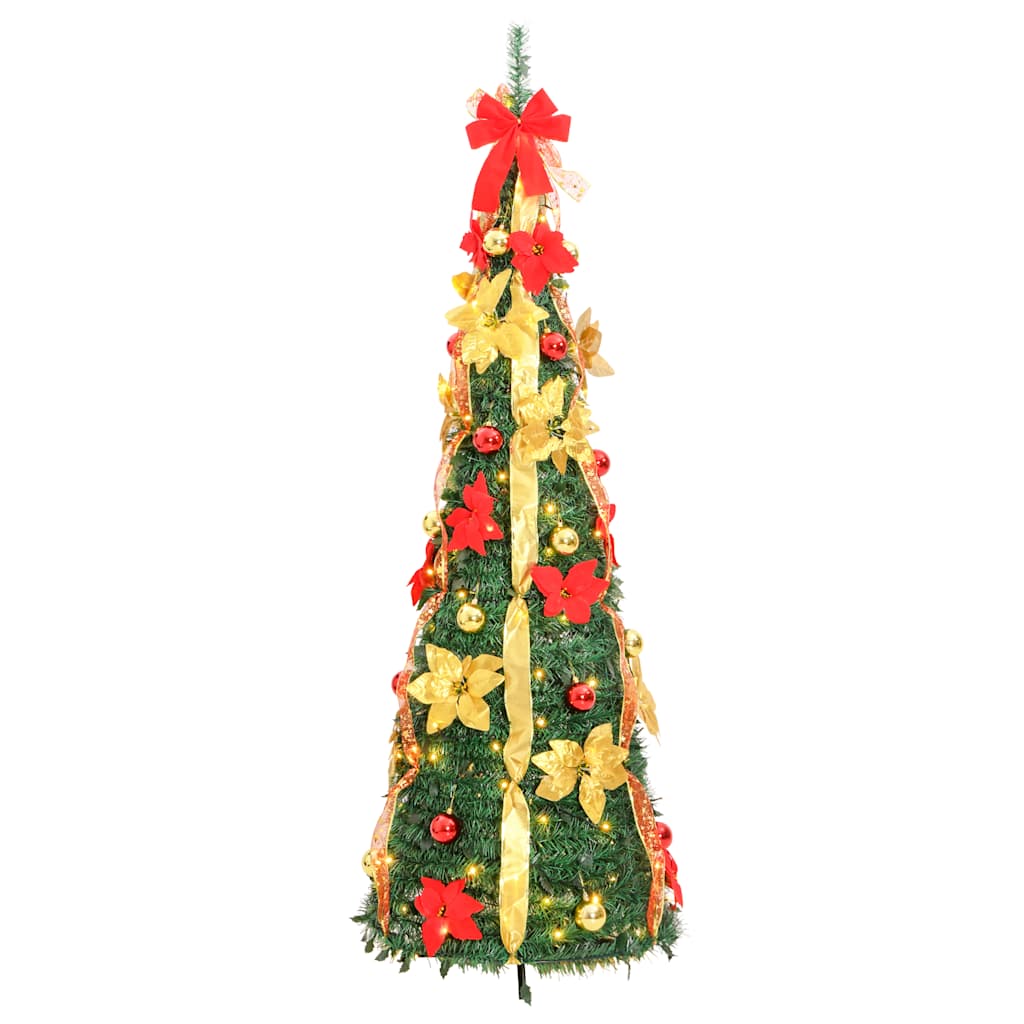 Albero di Natale artificiale pop-up con 50 LED verdi, 120 cm