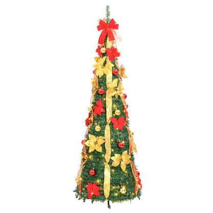 Albero di Natale artificiale pop-up con 50 LED verdi, 120 cm