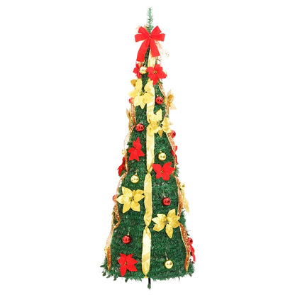Albero di Natale artificiale pop-up con 50 LED verdi, 120 cm