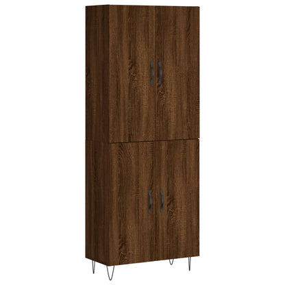 Highboard Braun Eichen-Optik 69,5x34x180 cm Holzwerkstoff