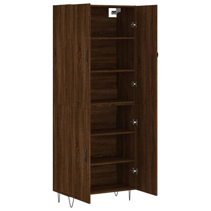 Highboard Braun Eichen-Optik 69,5x34x180 cm Holzwerkstoff