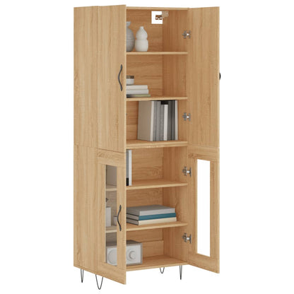 Highboard Sonoma-Eiche 69,5x34x180 cm Holzwerkstoff