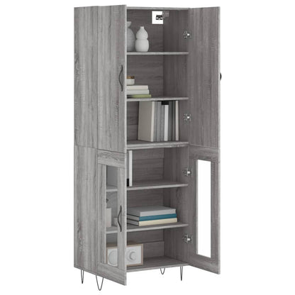 Highboard Grau Sonoma 69,5x34x180 cm Holzwerkstoff