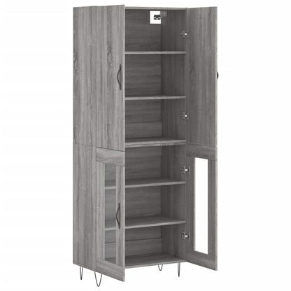 Highboard Grau Sonoma 69,5x34x180 cm Holzwerkstoff