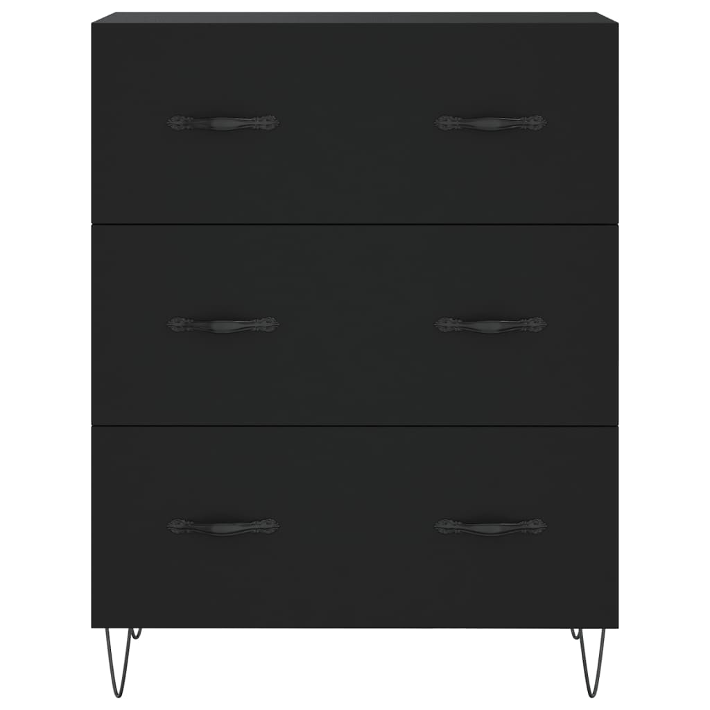 Highboard Schwarz 69,5x34x180 cm Holzwerkstoff