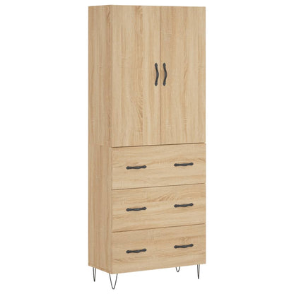 Highboard Sonoma-Eiche 69,5x34x180 cm Holzwerkstoff