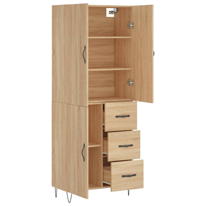 Highboard Sonoma-Eiche 69,5x34x180 cm Holzwerkstoff