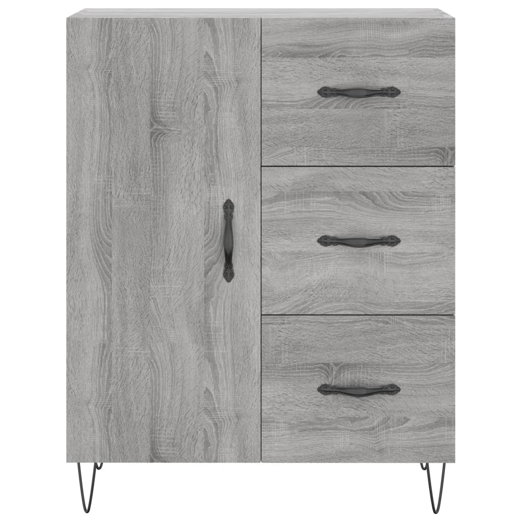 Highboard Grau Sonoma 69,5x34x180 cm Holzwerkstoff