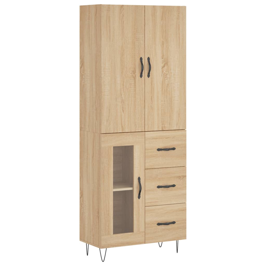 Highboard Sonoma-Eiche 69,5x34x180 cm Holzwerkstoff