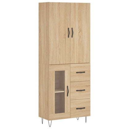 Highboard Sonoma-Eiche 69,5x34x180 cm Holzwerkstoff