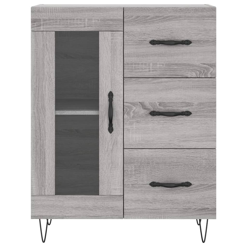 Highboard Grau Sonoma 69,5x34x180 cm Holzwerkstoff