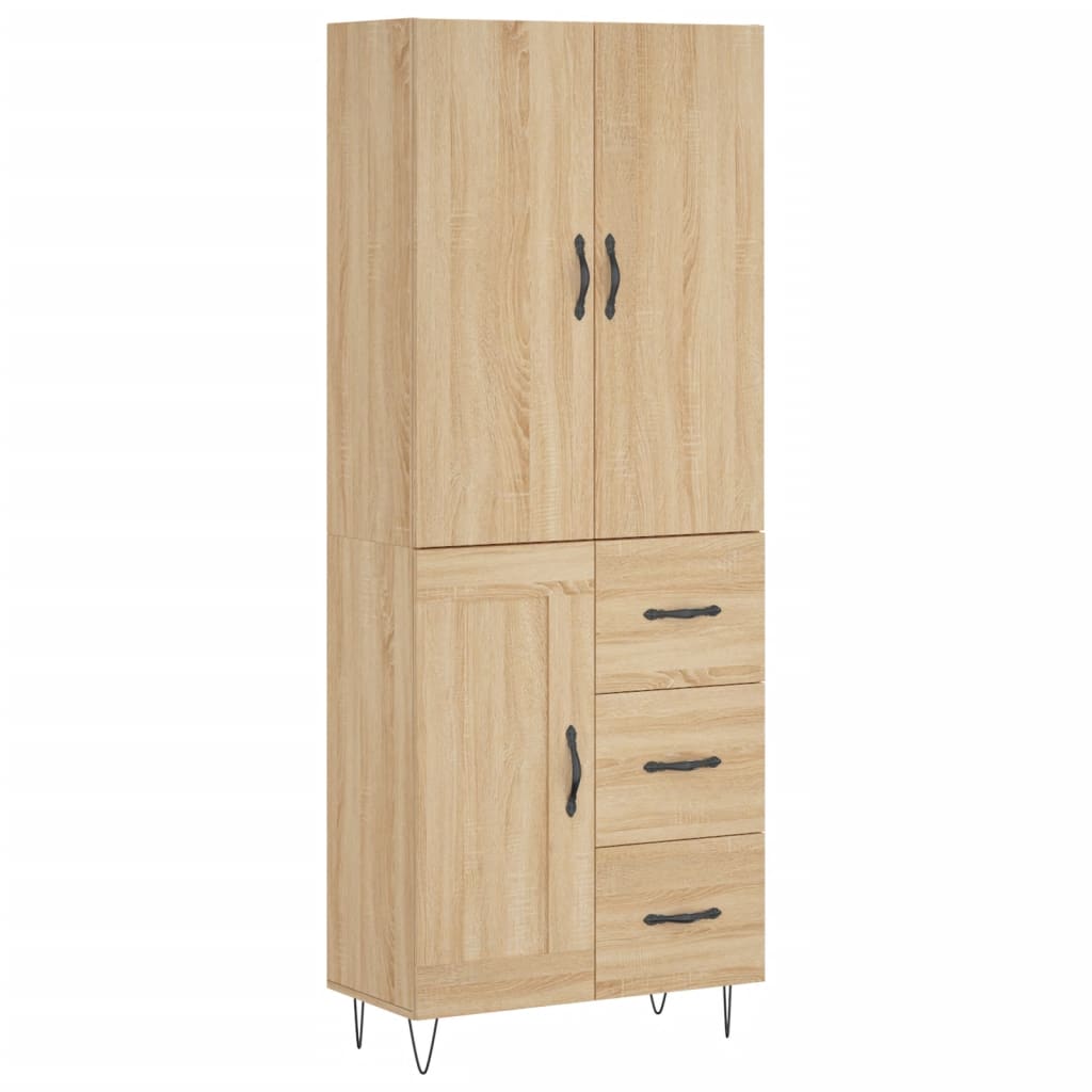 Highboard Sonoma-Eiche 69,5x34x180 cm Holzwerkstoff