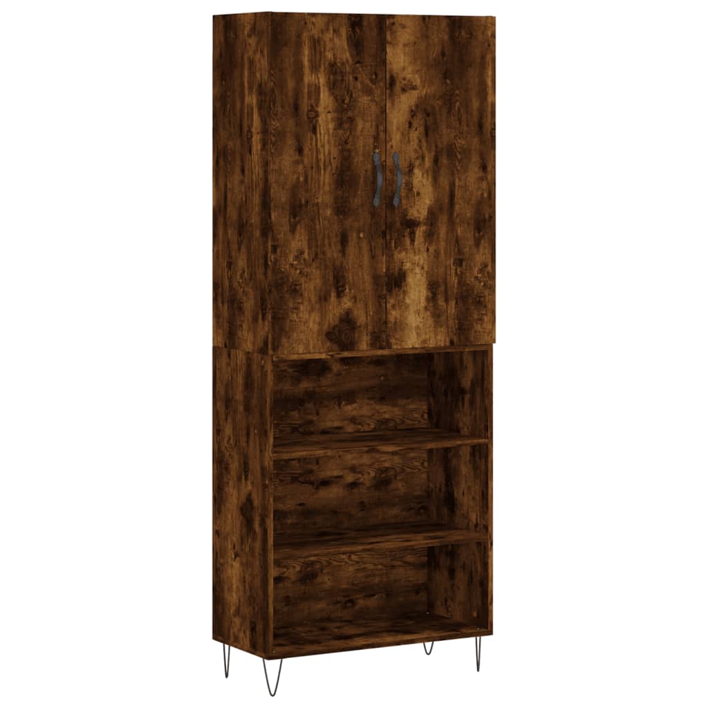 Highboard Räuchereiche 69,5x34x180 cm Holzwerkstoff