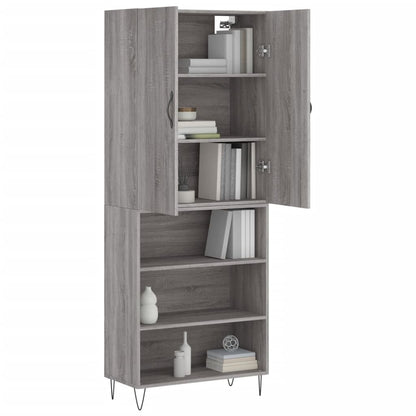 Highboard Grau Sonoma 69,5x34x180 cm Holzwerkstoff