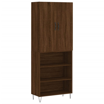 Highboard Braun Eichen-Optik 69,5x34x180 cm Holzwerkstoff