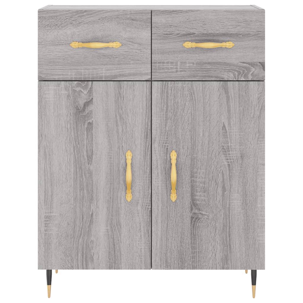 Highboard Grau Sonoma 69,5x34x180 cm Holzwerkstoff