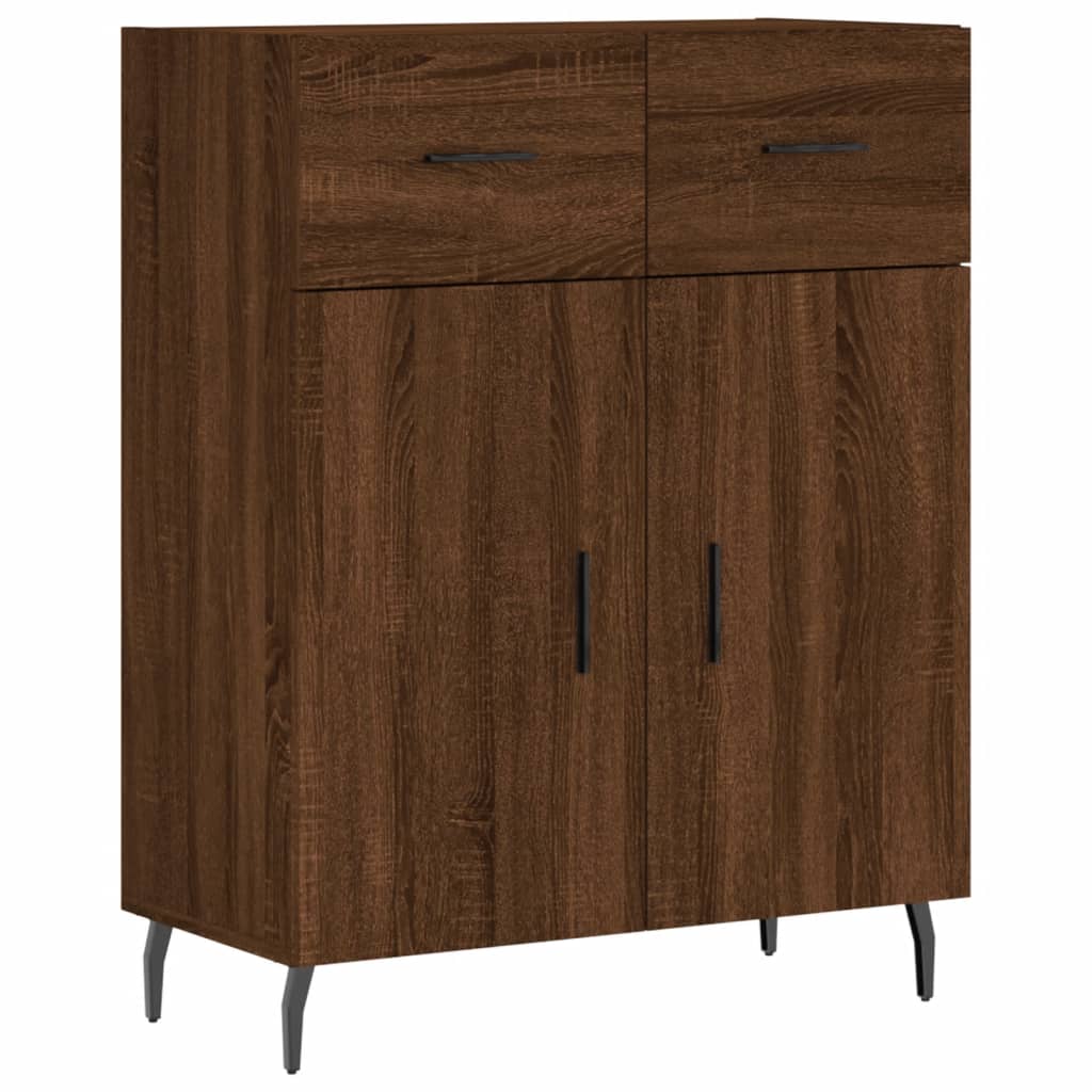 Highboard Braun Eichen-Optik 69,5x34x180 cm Holzwerkstoff