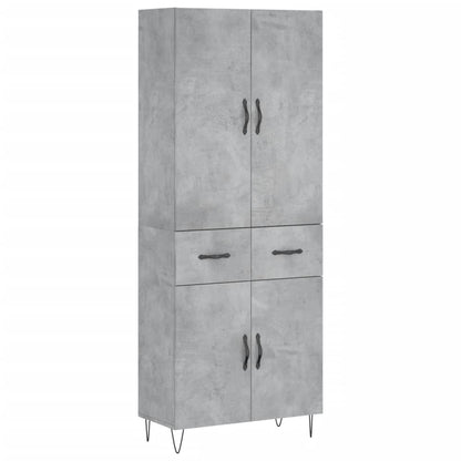 Highboard Betongrau 69,5x34x180 cm Holzwerkstoff