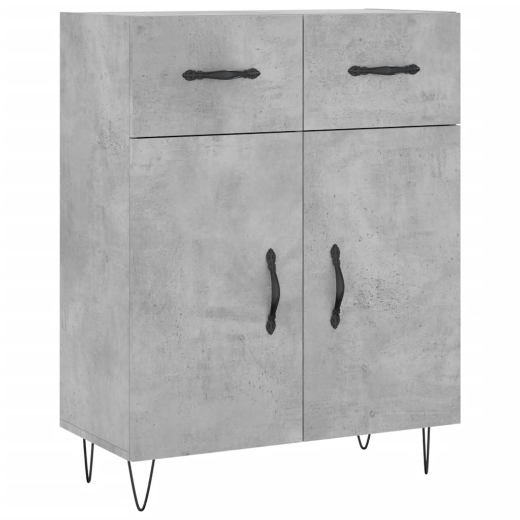 Highboard Betongrau 69,5x34x180 cm Holzwerkstoff