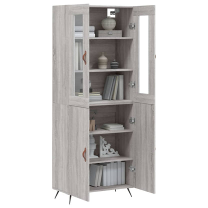 Highboard Grau Sonoma 69,5x34x180 cm Holzwerkstoff