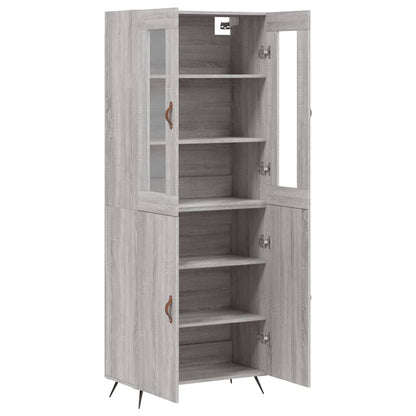 Highboard Grau Sonoma 69,5x34x180 cm Holzwerkstoff