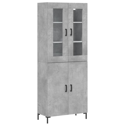 Highboard Betongrau 69,5x34x180 cm Holzwerkstoff