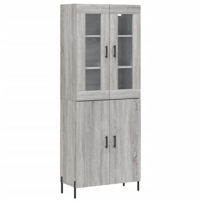 Highboard Grau Sonoma 69,5x34x180 cm Holzwerkstoff