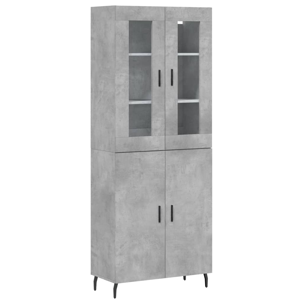 Highboard Betongrau 69,5x34x180 cm Holzwerkstoff