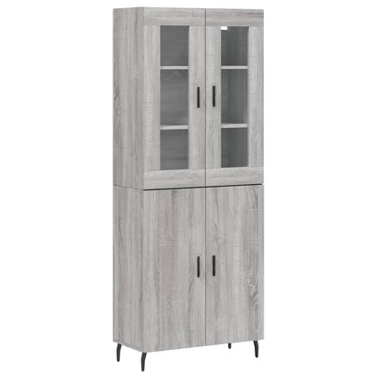 Highboard Grau Sonoma 69,5x34x180 cm Holzwerkstoff