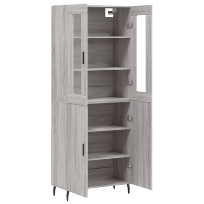 Highboard Grau Sonoma 69,5x34x180 cm Holzwerkstoff