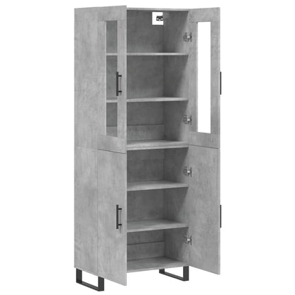 Highboard Betongrau 69,5x34x180 cm Holzwerkstoff