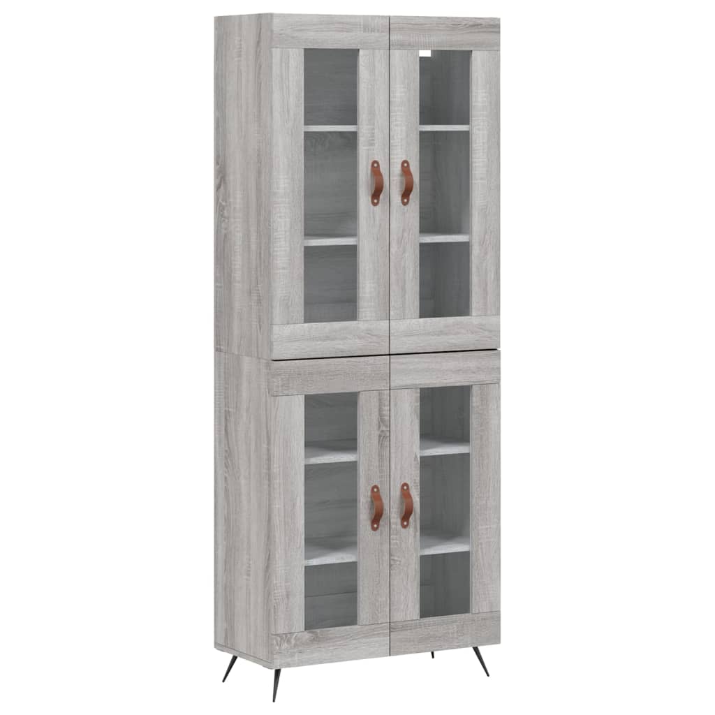 Highboard Grau Sonoma 69,5x34x180 cm Holzwerkstoff